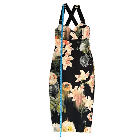 Ted Baker Womens Black Dress- Carpa Opulent Bloom Print Adjustable straps Size 2 - Picture 7 of 9